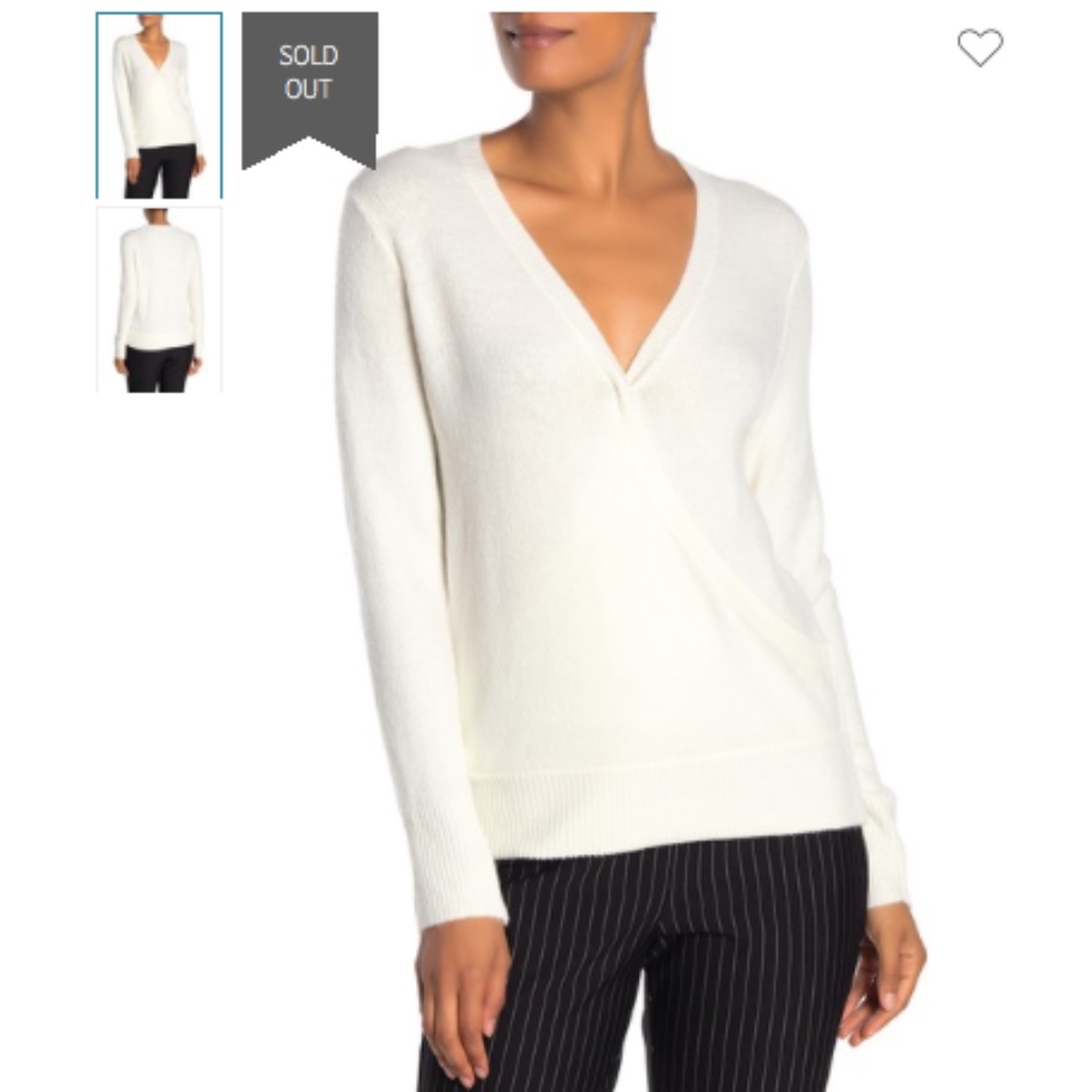 Vince Camuto Surplice White Sweater - Large NWT